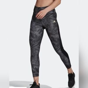 Adidas x Zoe Saldana Black & Cream White High Rise 7/8 Leggings Sz XL NWT